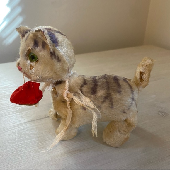 Vintage 1960s Japan Alps Windup Walking Cat Kitten Animal 5" Tall Acceptable - Picture 3 of 12